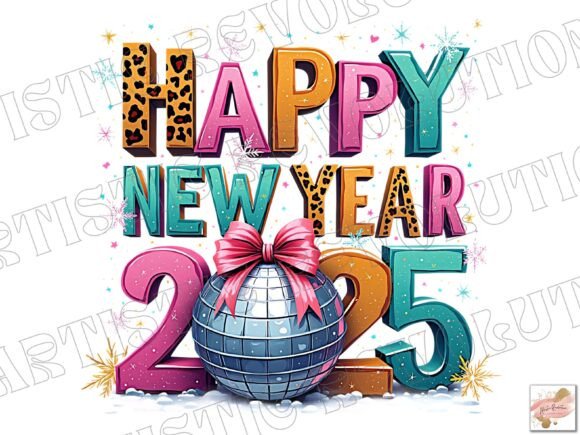 Coquette Happy New Year 2025 PNG: Design Elegance