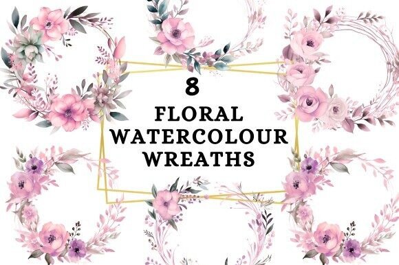 Elevate Your Projects with Pink Watercolour Wreaths