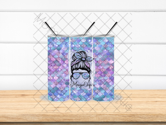 Mermaid, Tumbler, Messy Bun, Mom Life: Modern Design Assets