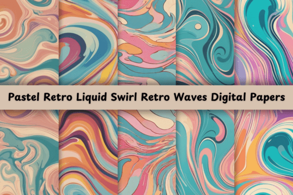 Pastel Retro Liquid Swirl Retro Waves: A Modern Design Asset
