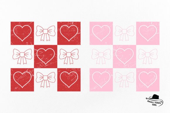 Retro Checkered Valentine's Day Coquette: A Modern Design Asset