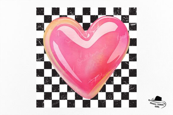 Retro Checkered Valentine's Heart: A Designer's Asset