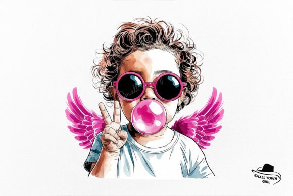 Retro Cupid Sunglasses Blowing Bubble: A Design Asset Deep Dive