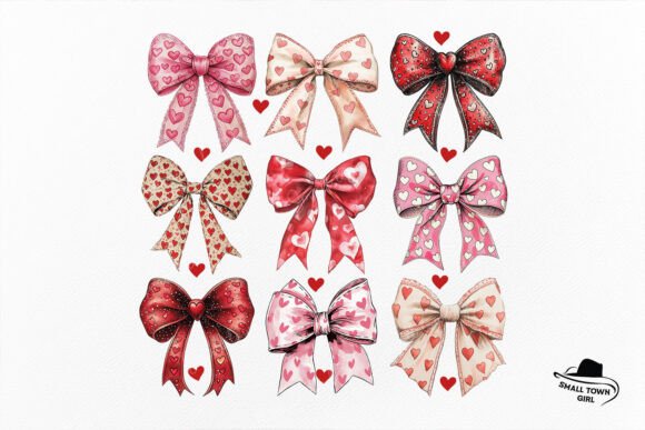Retro Valentine Coquette Bow Heart PNG: A Design Asset