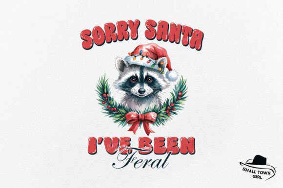 Sorry Santa I've Been Feral: A Raccoon PNG for Creative Projects
