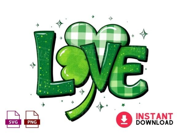 St. Patrick's Day Clover Love Charm: A Modern Design Asset