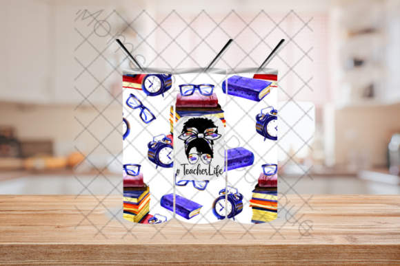 Teacher Life, Messy Bun, Tumbler, Mom: Design Assets for Authentic Branding