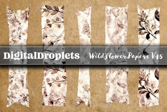 Wild Flower Papers V45: 180 Digital Washi Tapes for Design